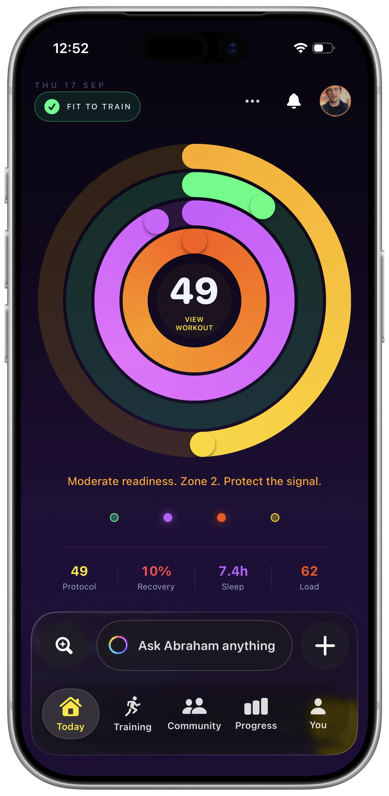 The Unbroken iPhone app with today's Protocol rings